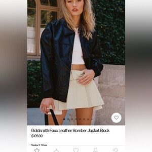 Goldsmith Faux Leather Bomber Jacket